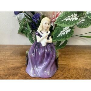 Royal Doulton Affection‎ HN 2236 Figurine 1964 Purple Dress MCM Decor Retro Gift